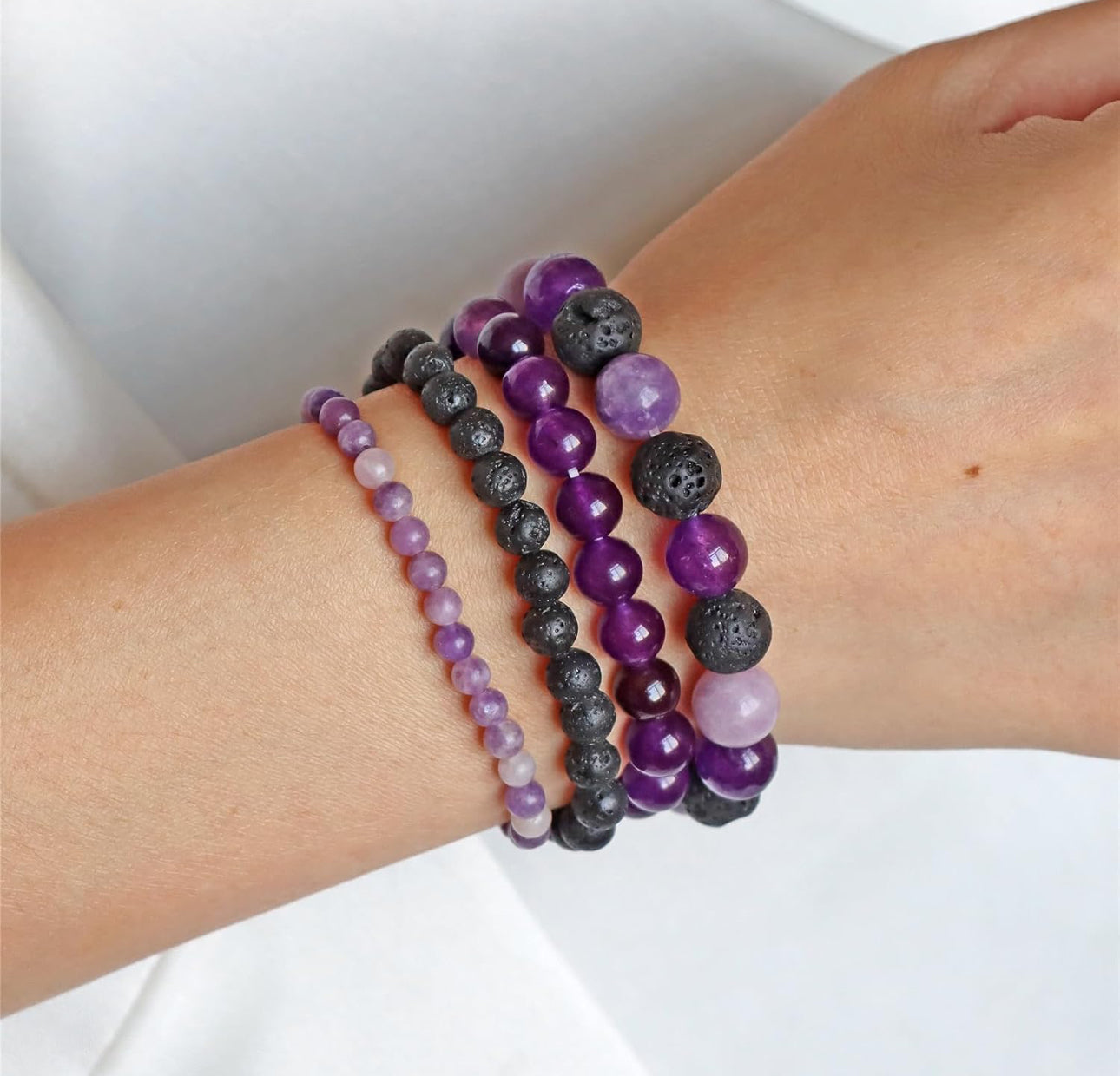Beaded Gemstone Bracelet Stack