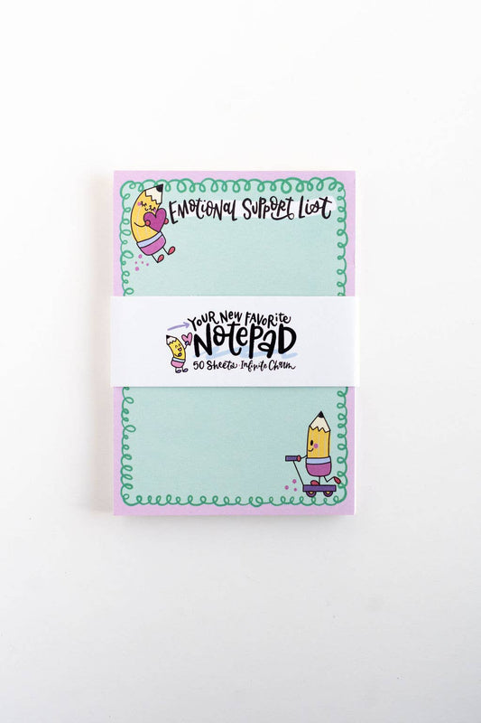 Emotional Support List Notepad - Stationery