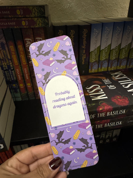Probably Reading About Dragons Again Bookmark