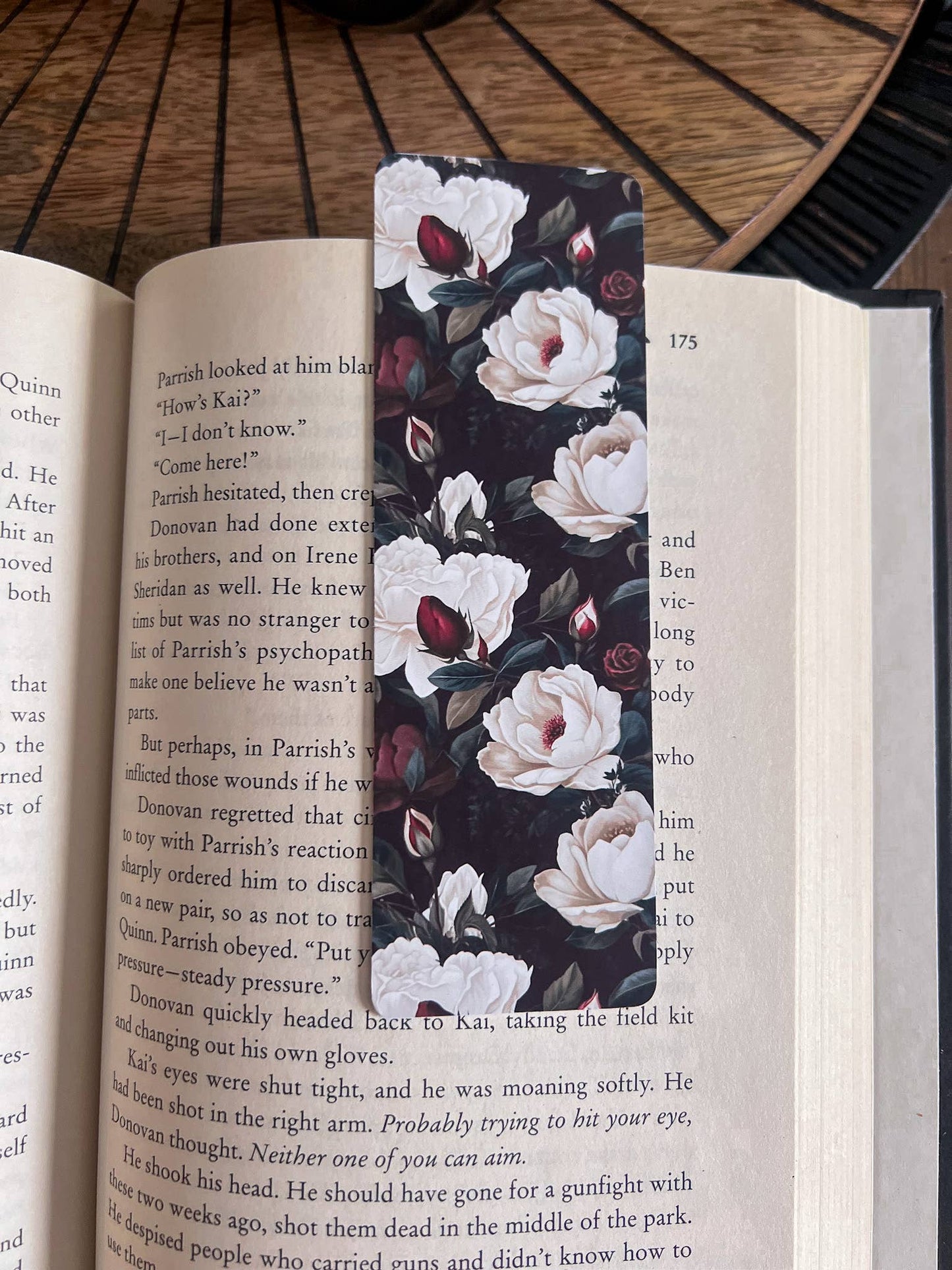 White Floral Bookmark [Soft Touch Matte]