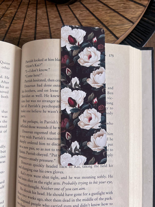 White Floral Bookmark [Soft Touch Matte]