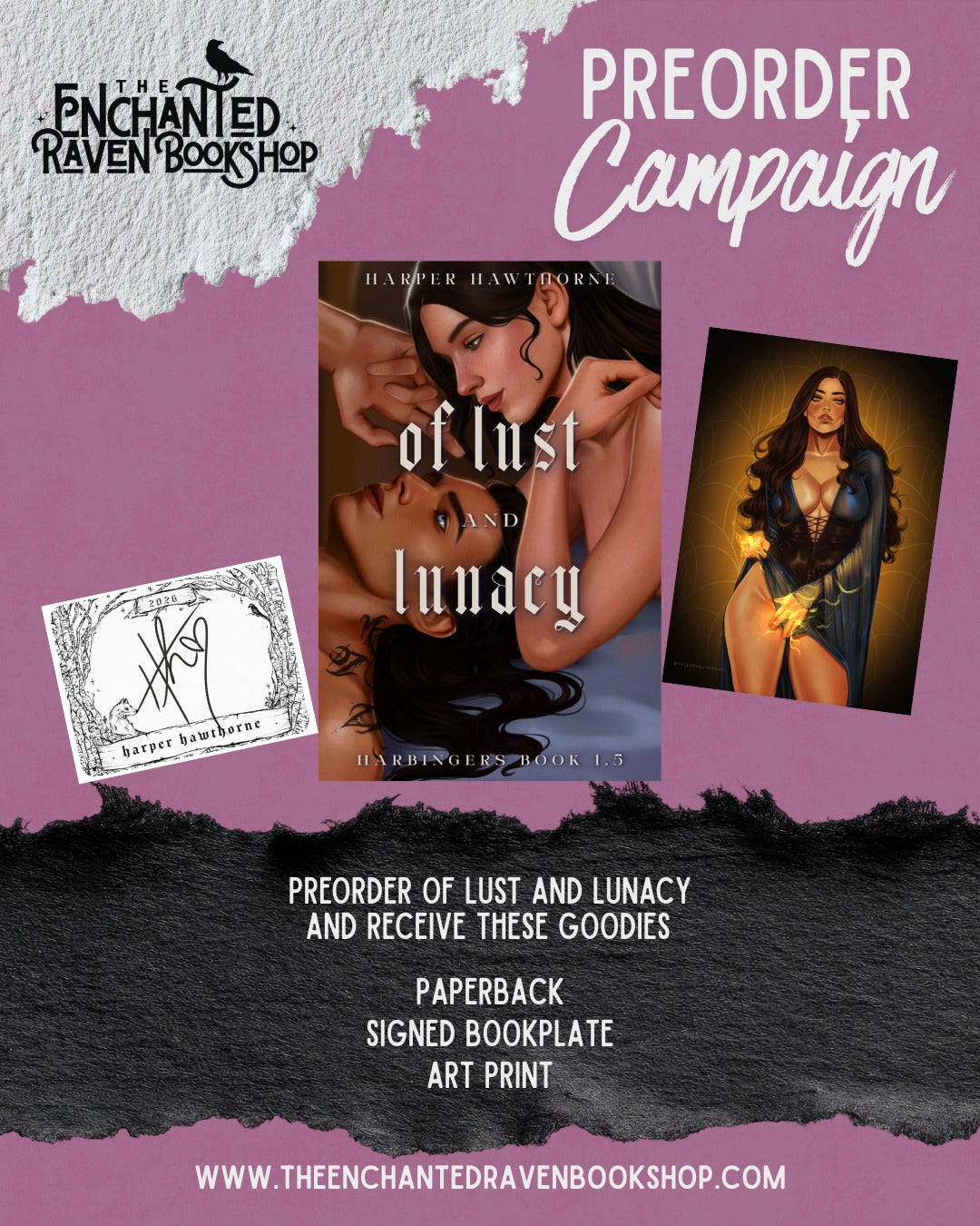 [PRE-ORDER CAMPAIGN] Of Lust & Lunacy (Harbingers Book 1.5) by Harper Hawthorne [Signed Bookplate + Art Print]