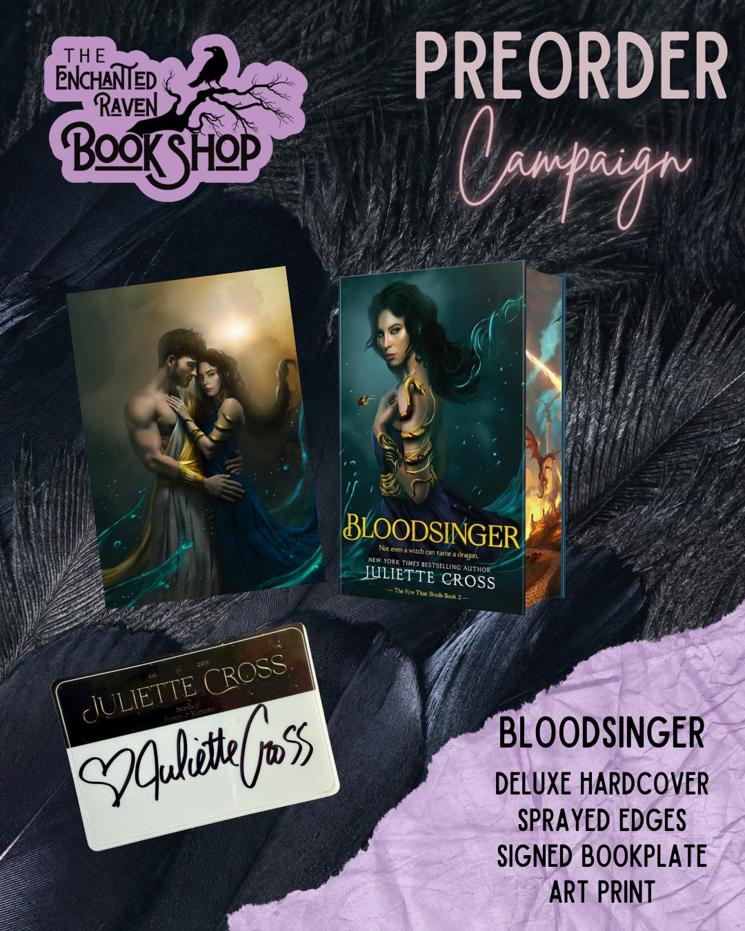 Bloodsinger (The Fire That Binds, 2) by Juliette Cross [Signed Bookplate Included + Art Print]