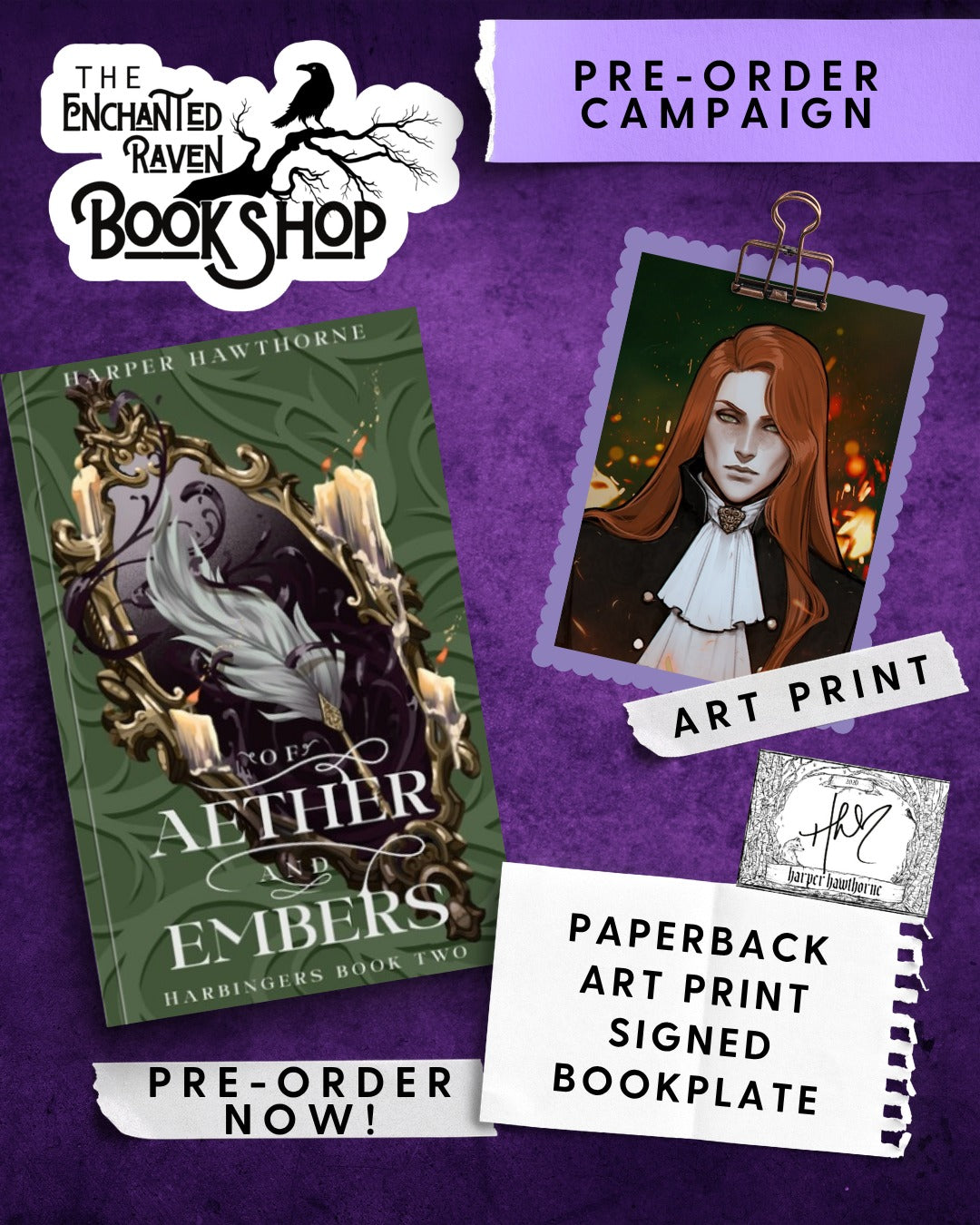 [PRE-ORDER CAMPAIGN] Of Aether and Embers (Harbingers Book Two) by Harper Hawthorne [Signed Bookplate + Swag]