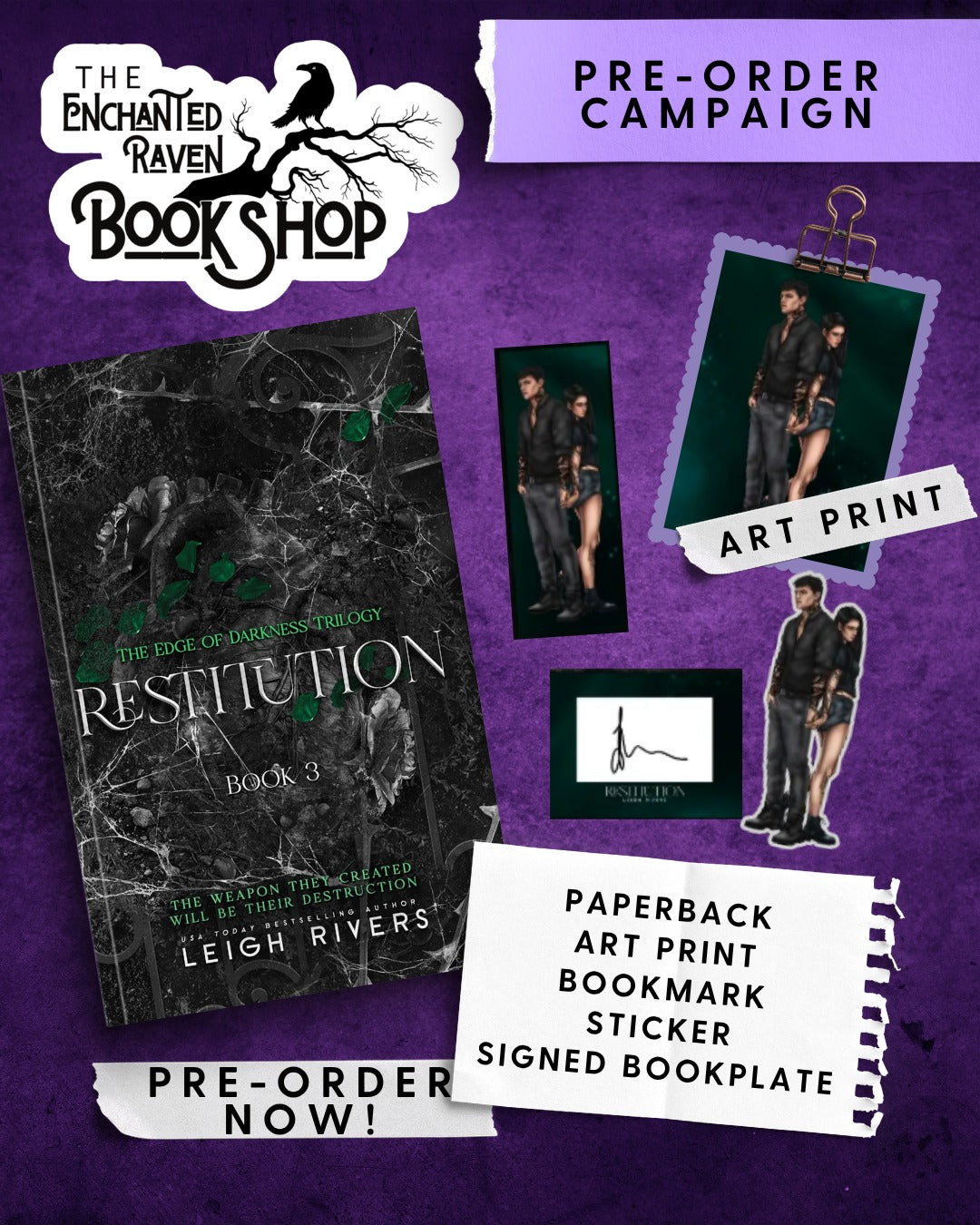 [PRE-ORDER CAMPAIGN] Restitution (The Edge of Darkness 3) by Leigh Rivers [Signed Bookplate + Swag]