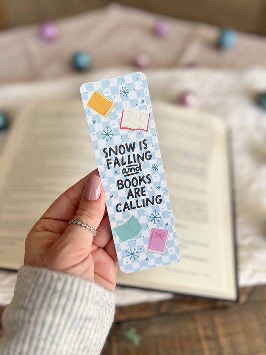 Books Are Calling Christmas Bookmark